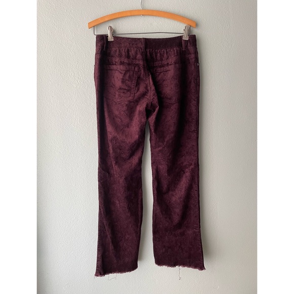 Elie Tahari | Plum Maroon Straight Leg Corduroy Pants - Picture 4 of 8